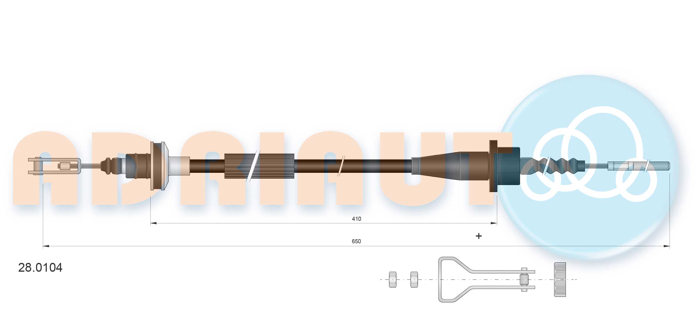 Cable Pull, clutch control (28.0104)