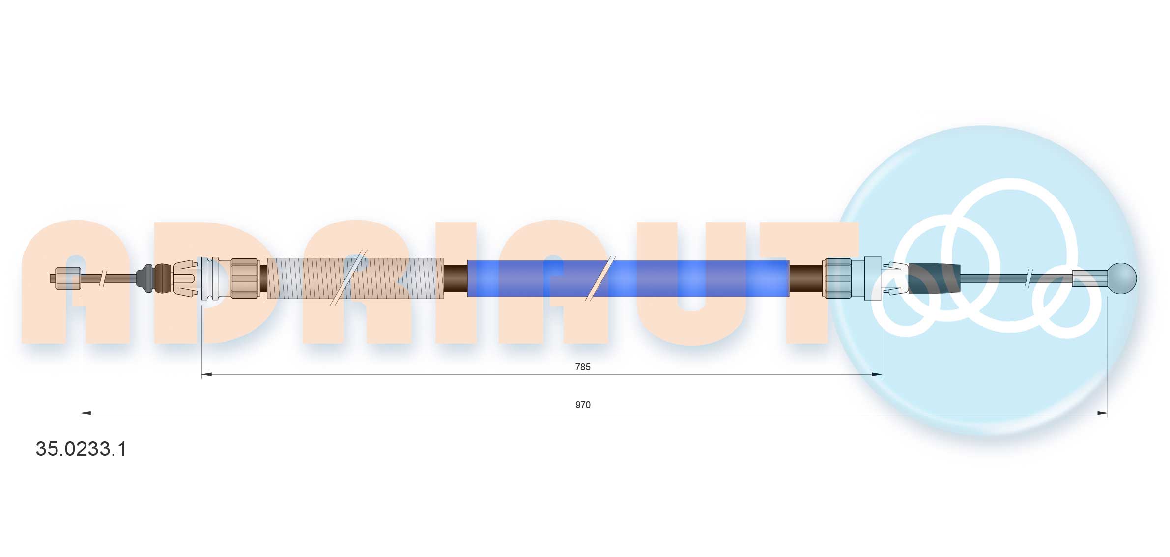 Cable Pull, parking brake (35.0233.1)