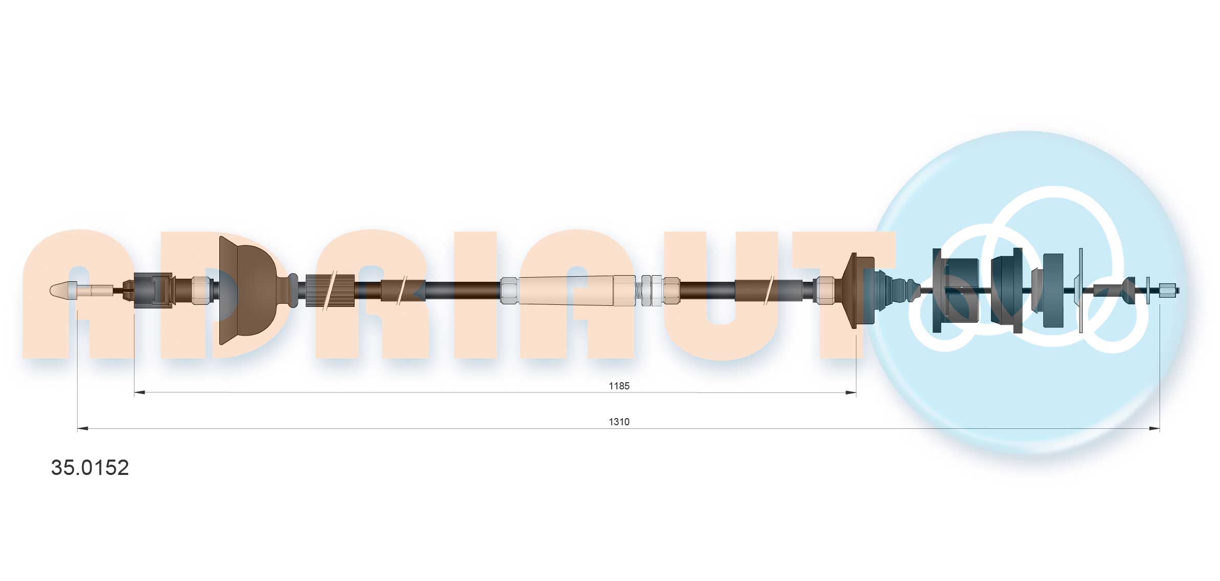 Cable Pull, clutch control (35.0152)