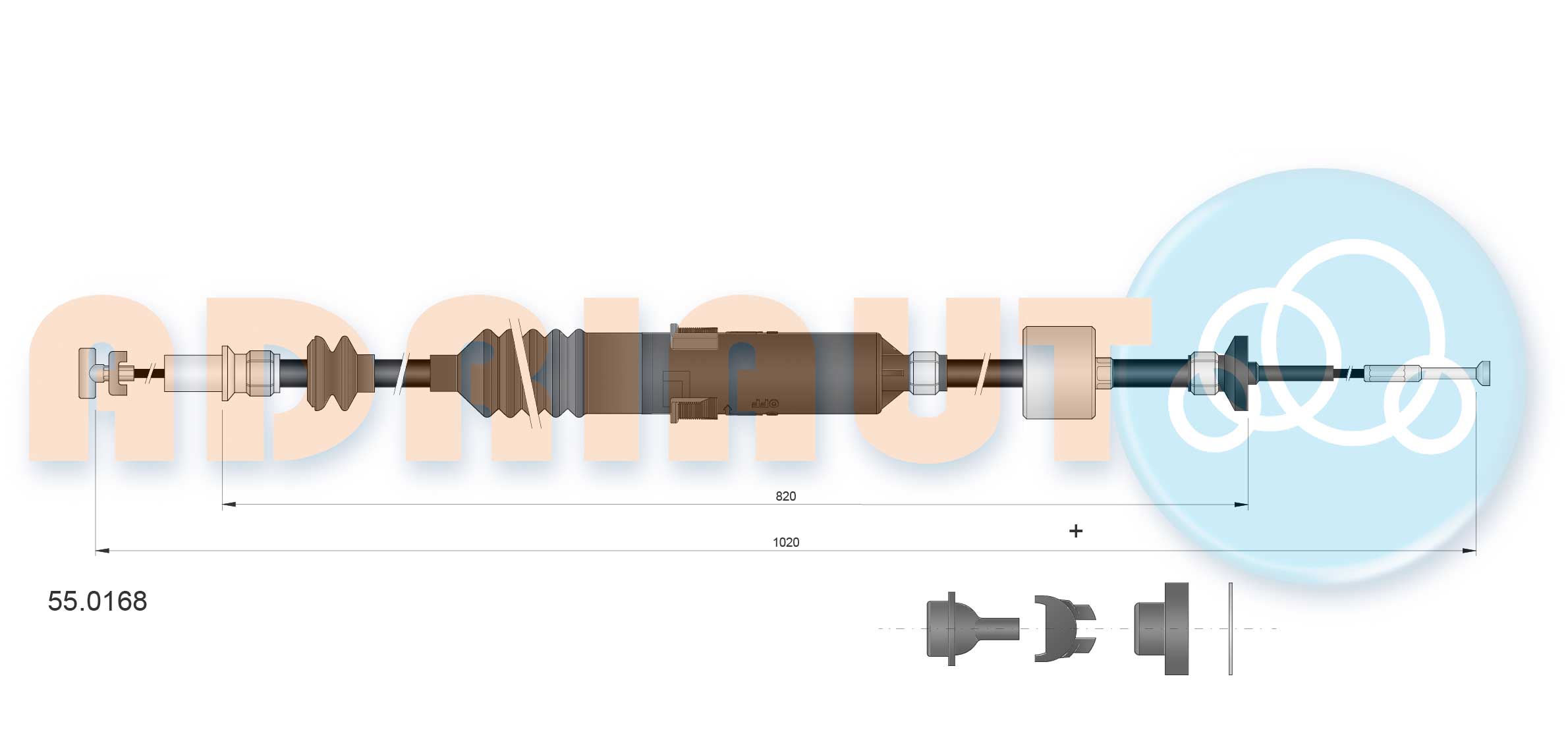 Cable Pull, clutch control (55.0168)