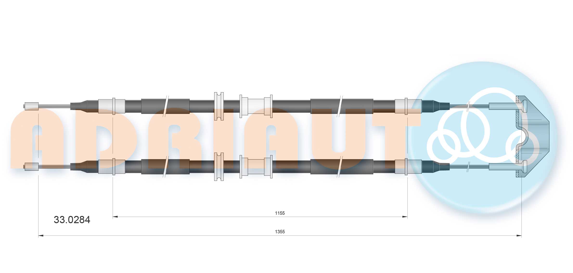 Cable Pull, parking brake (33.0284)