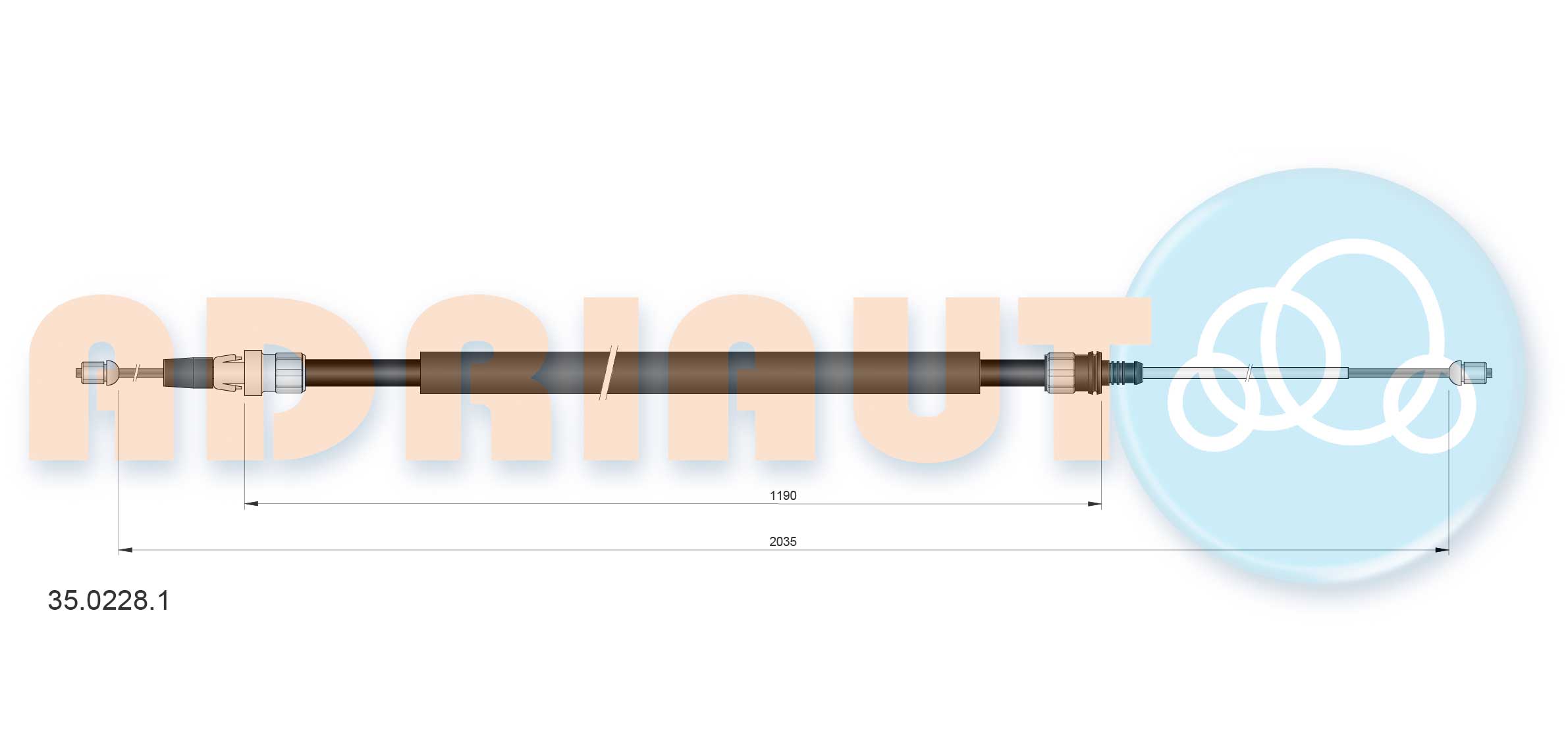 Cable Pull, parking brake (35.0228.1)