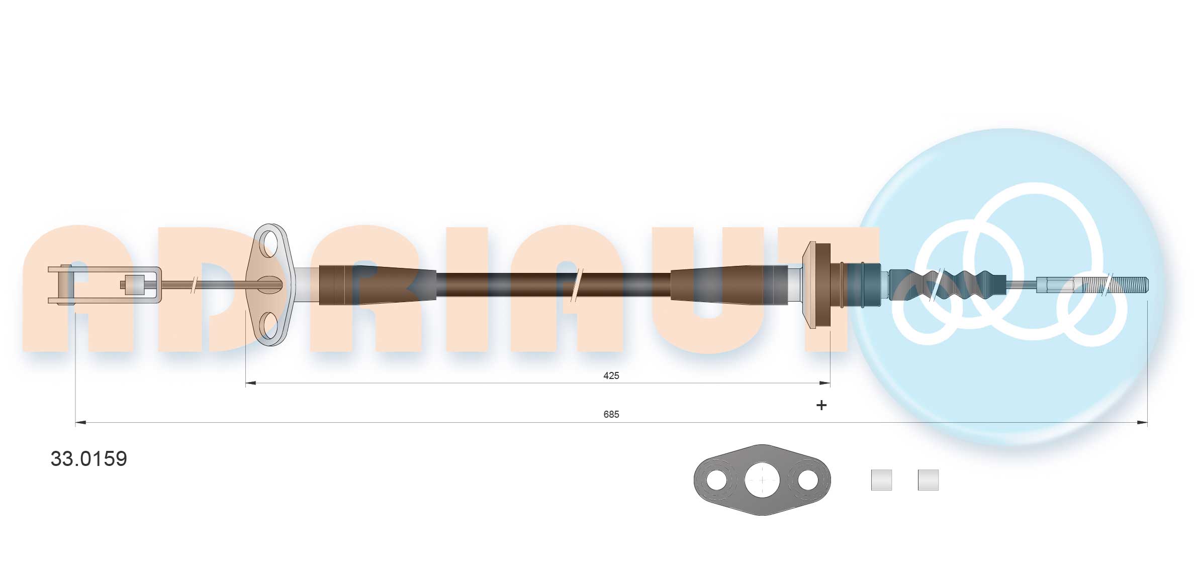 Cable Pull, clutch control (33.0159)