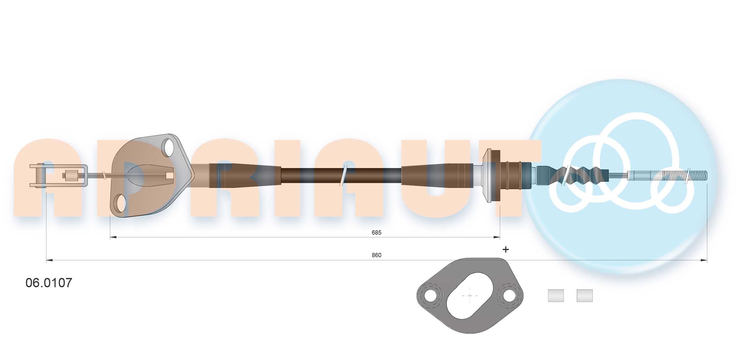 Cable Pull, clutch control (06.0107)