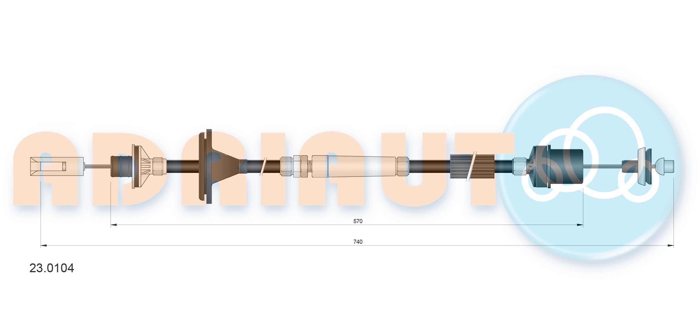 Cable Pull, clutch control (23.0104)