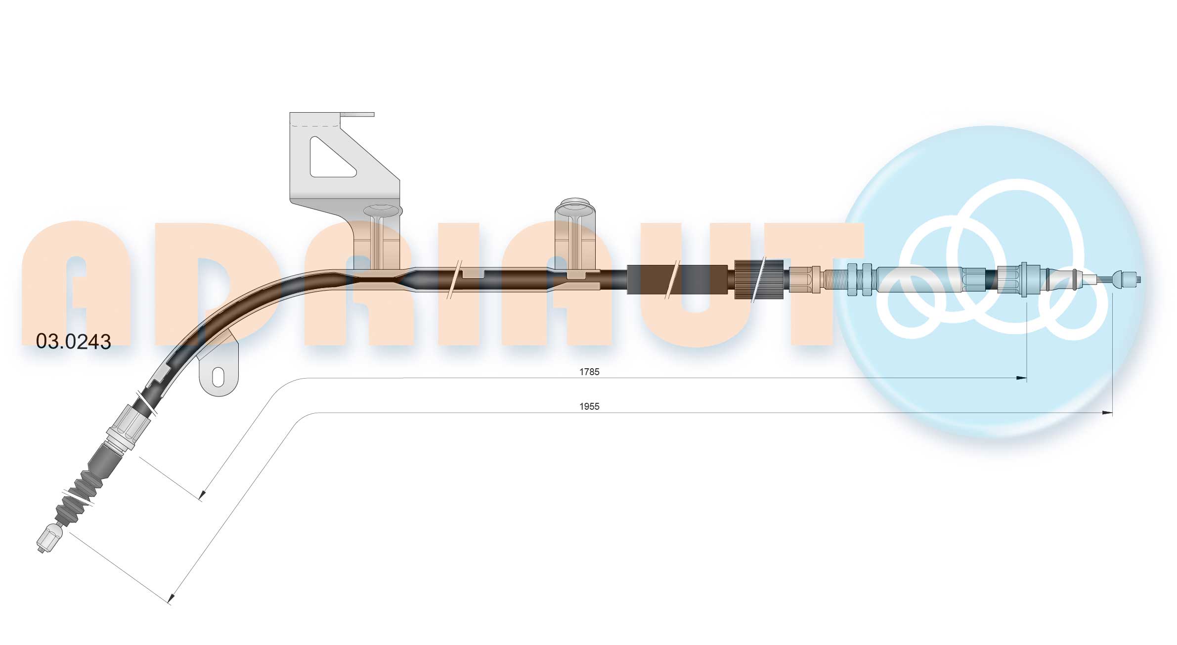 Cable Pull, parking brake (03.0243)