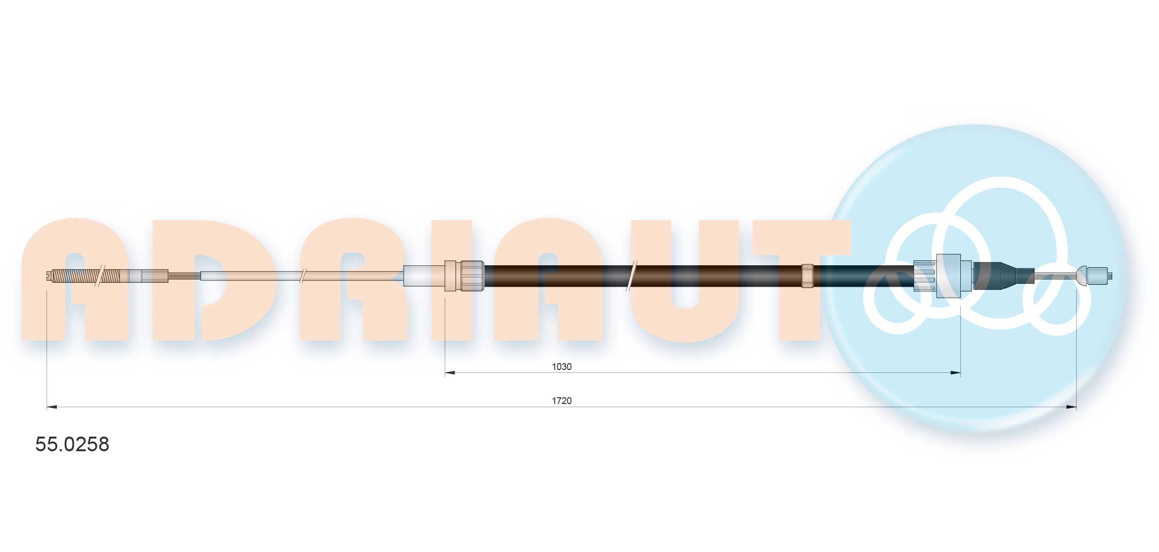 Cable Pull, parking brake (55.0258)