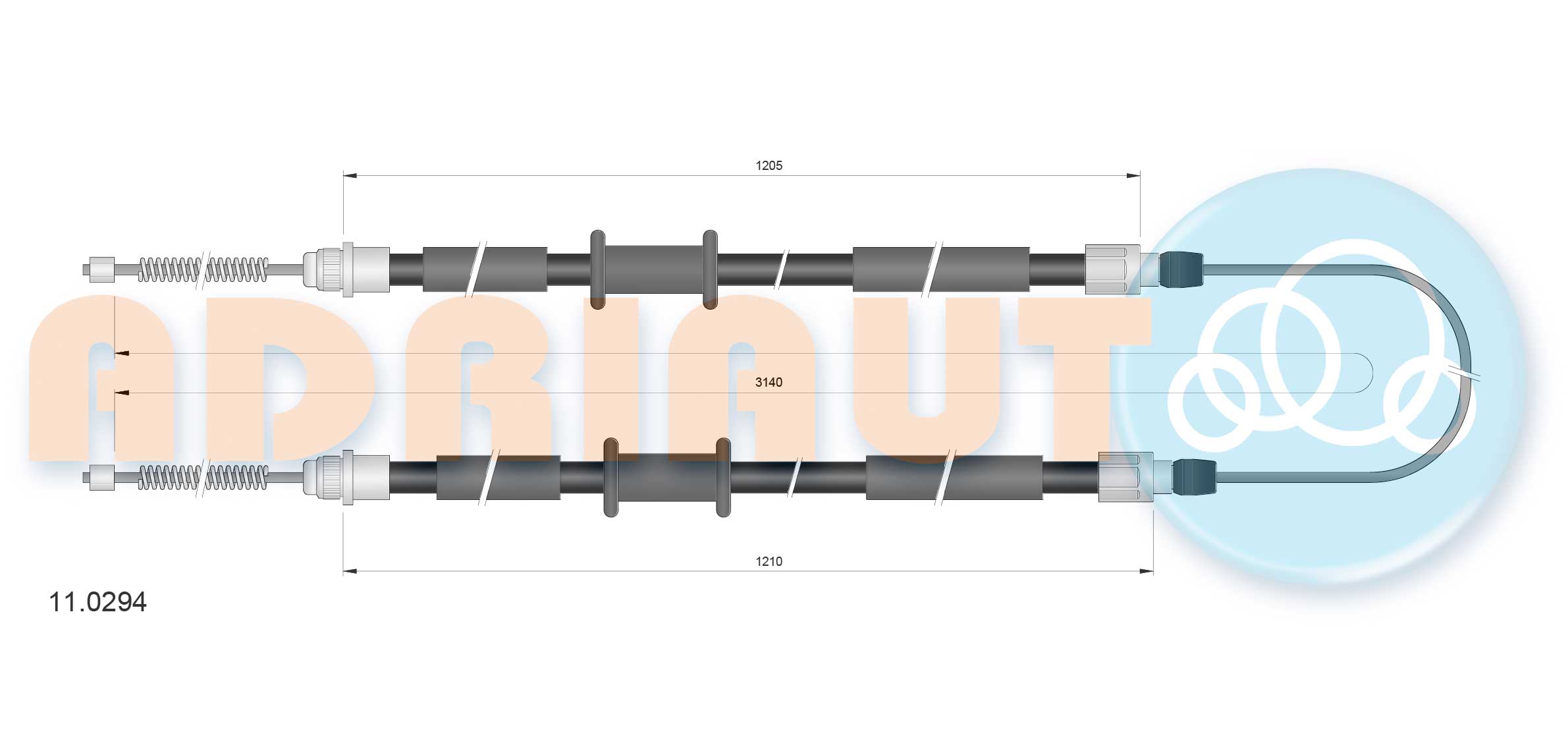 Cable Pull, parking brake (11.0294)