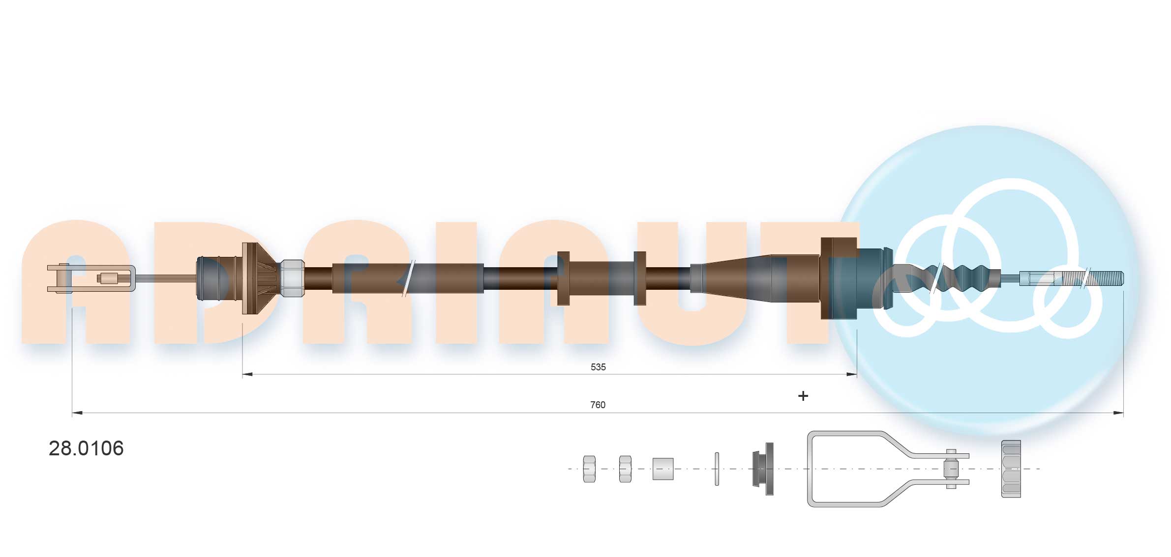 Cable Pull, clutch control (28.0106)