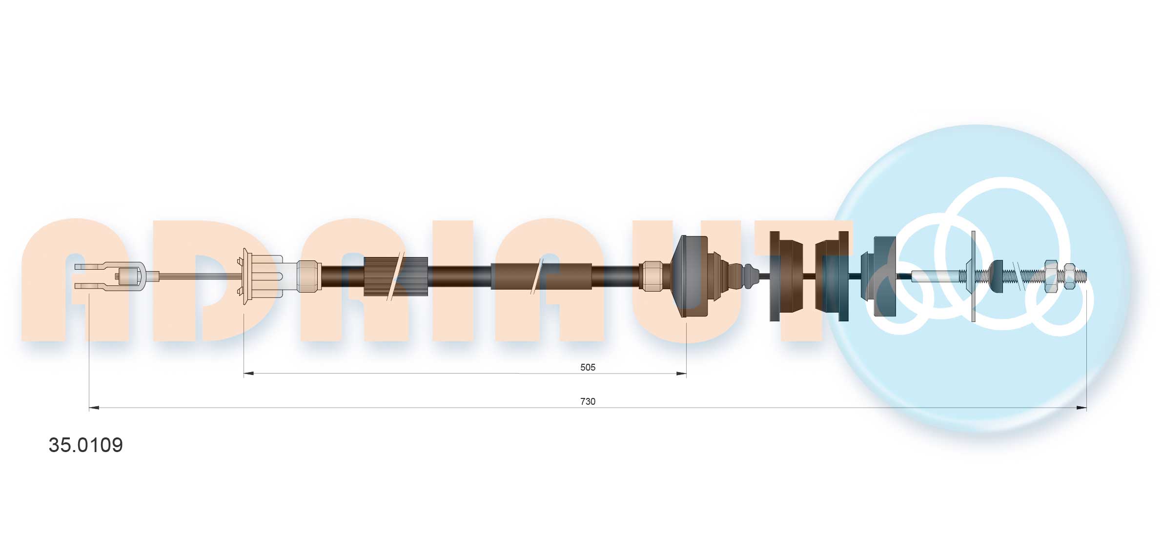 Cable Pull, clutch control (35.0109)