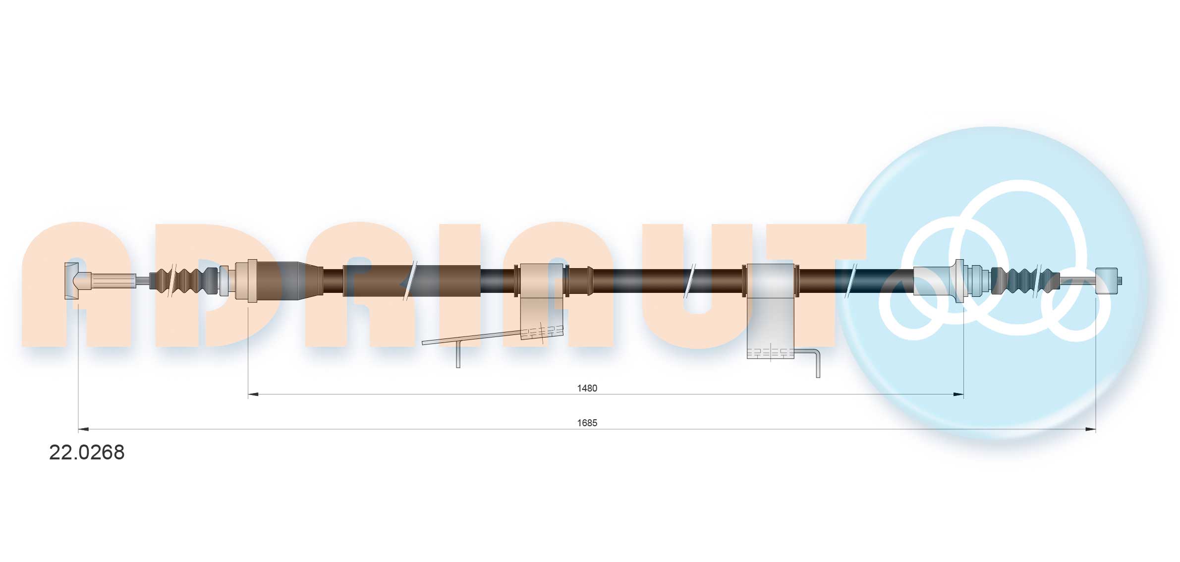 Cable Pull, parking brake (22.0268)
