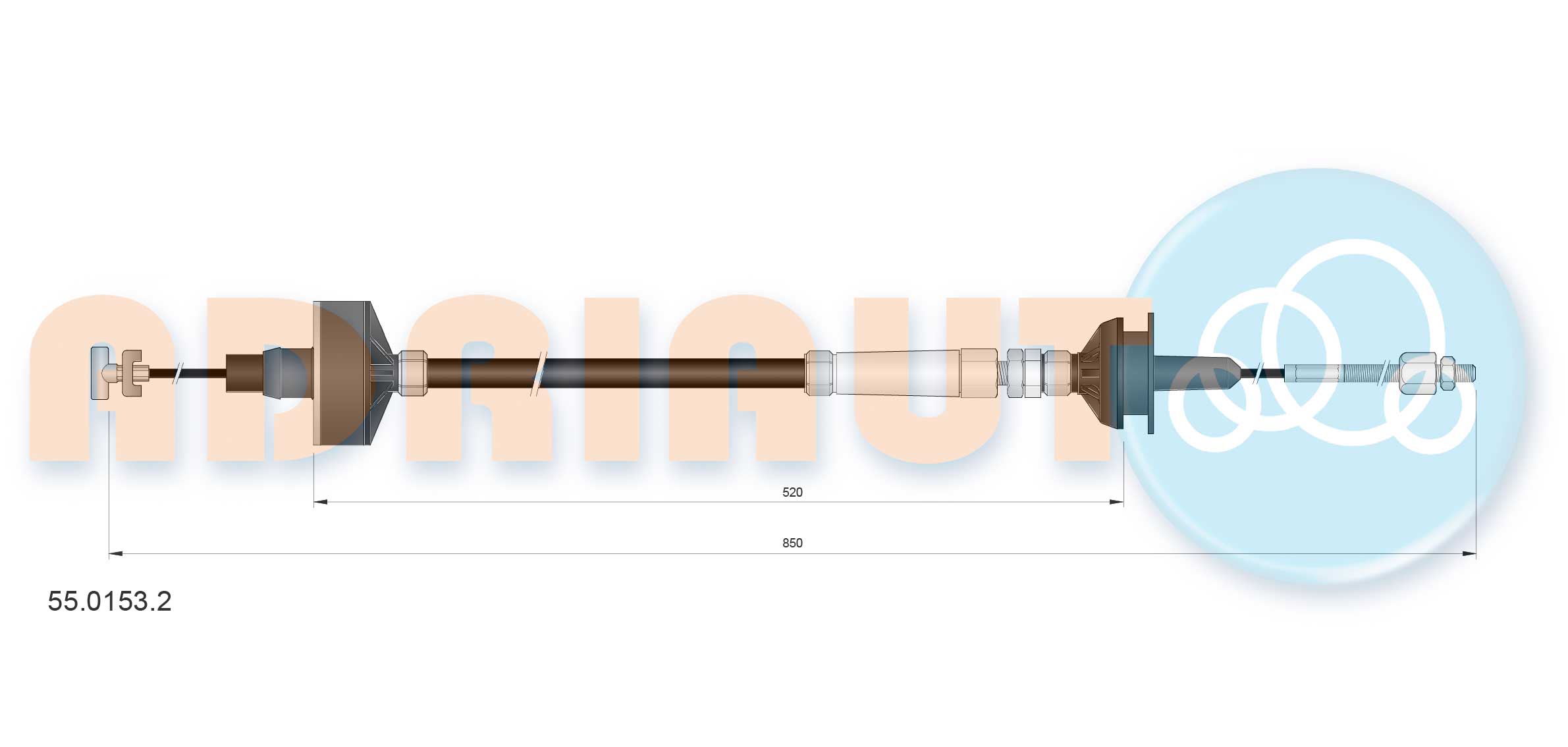 Cable Pull, clutch control (55.0153.2)
