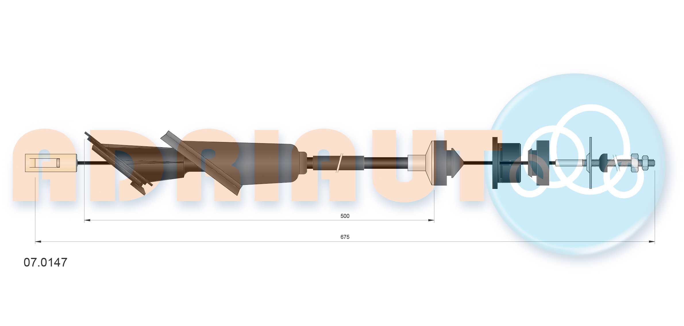 Cable Pull, clutch control (07.0147)