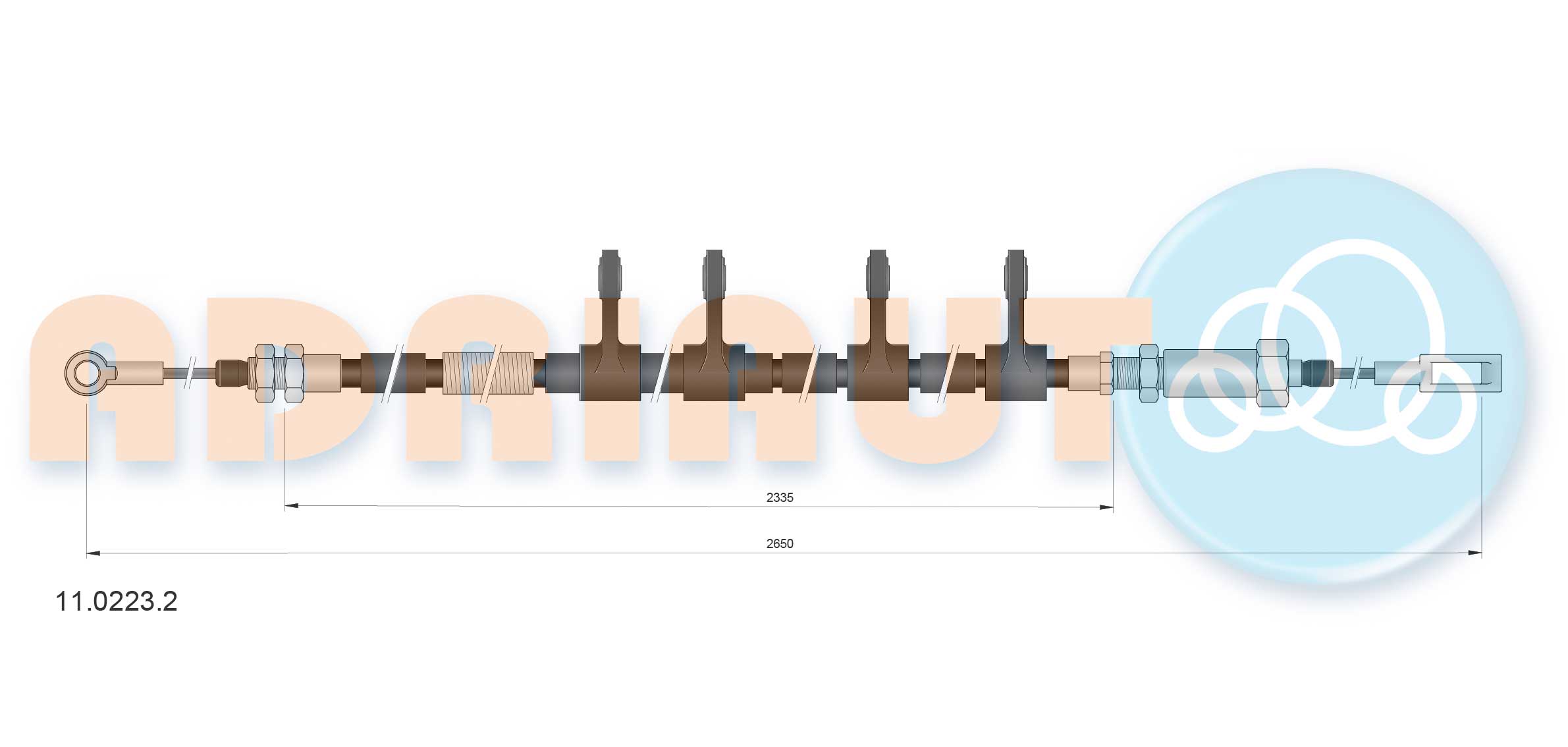 Cable Pull, parking brake (11.0223.2)
