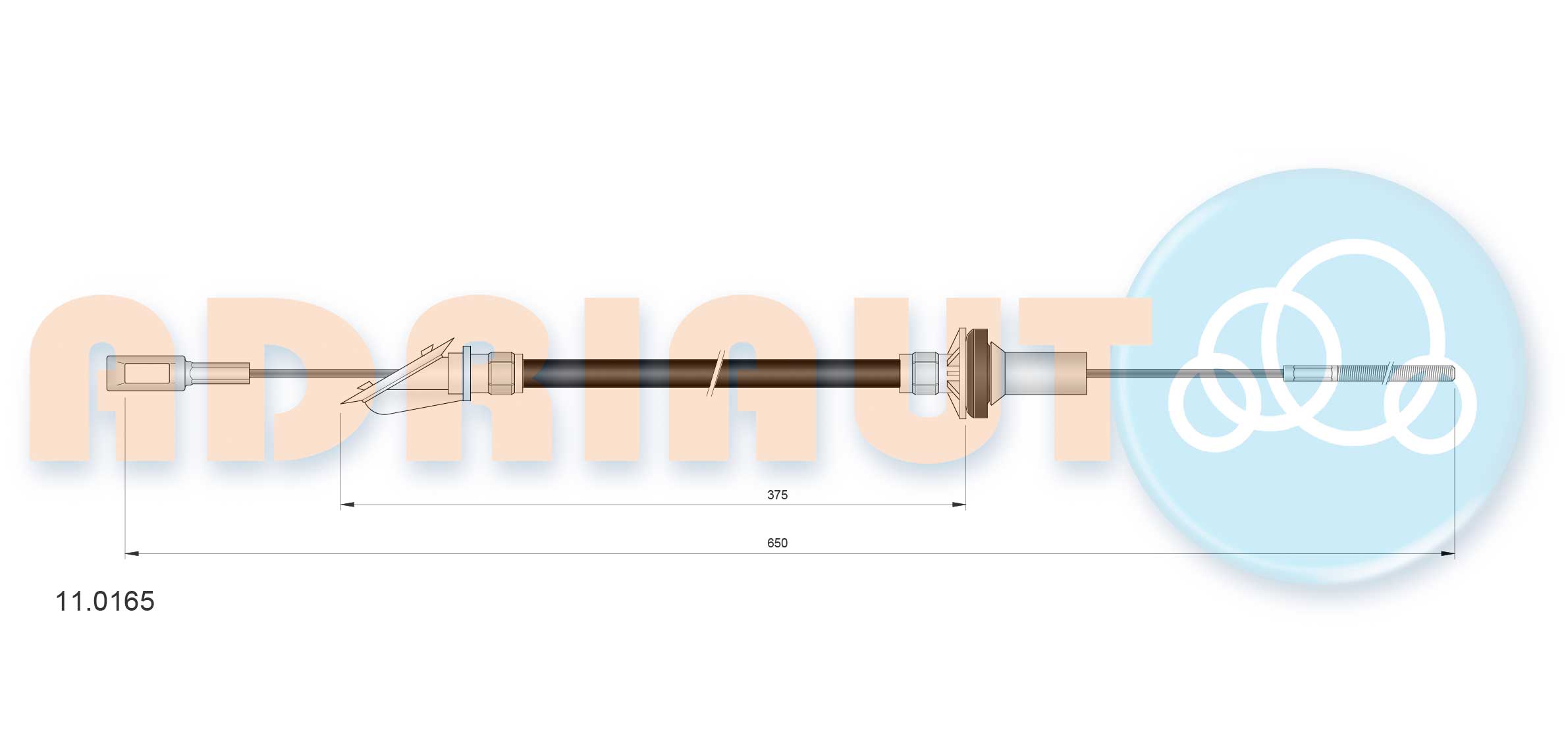 Cable Pull, clutch control (11.0165)