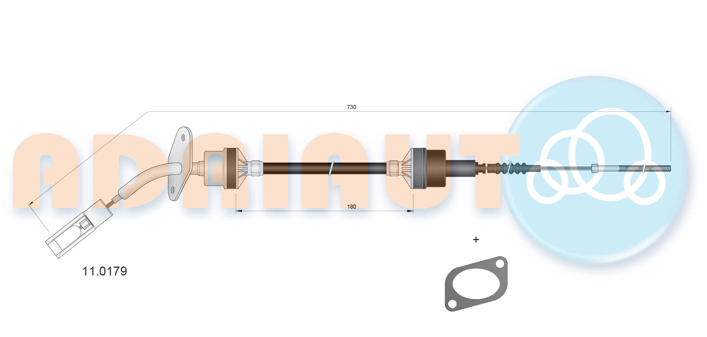 Cable Pull, clutch control (11.0179)