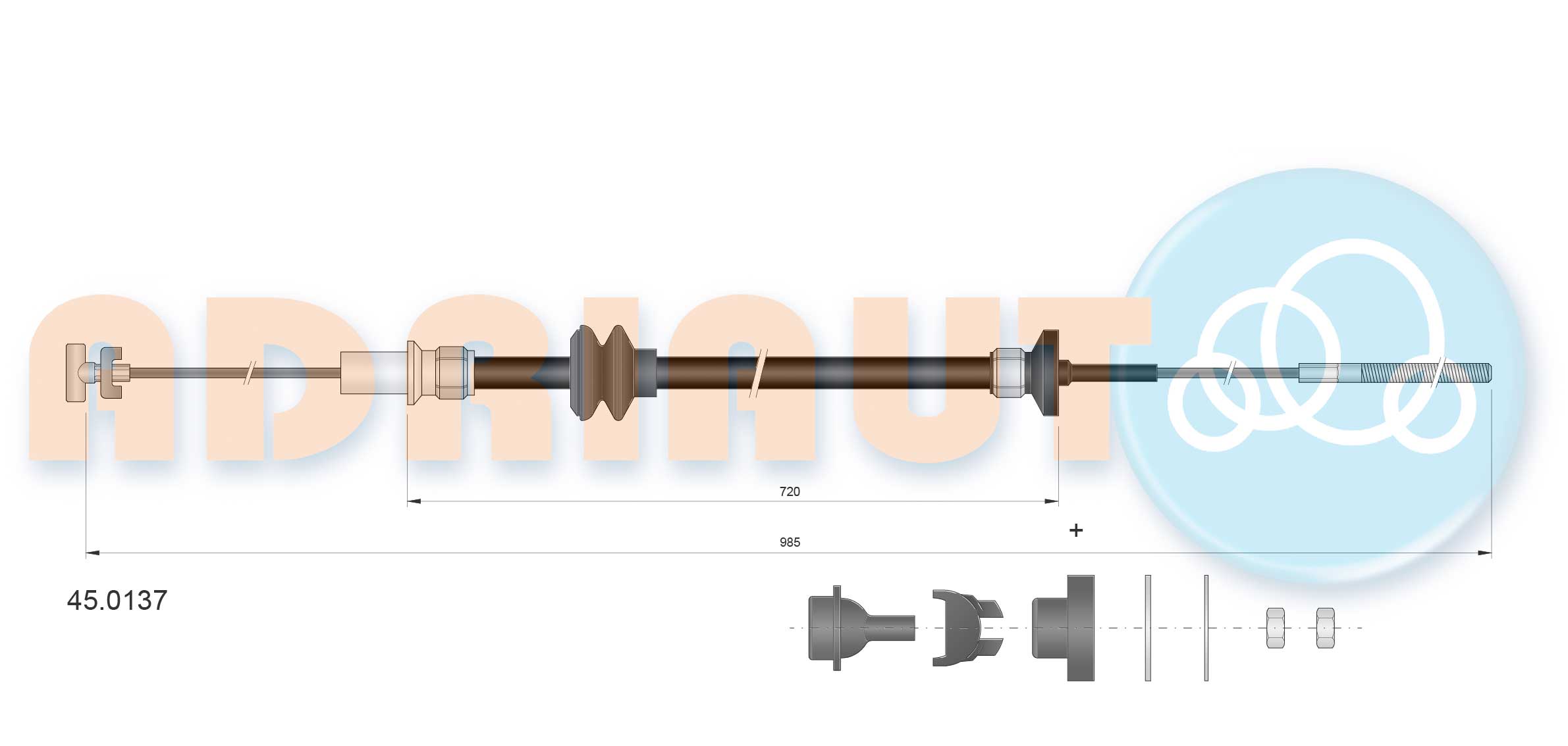 Cable Pull, clutch control (45.0137)