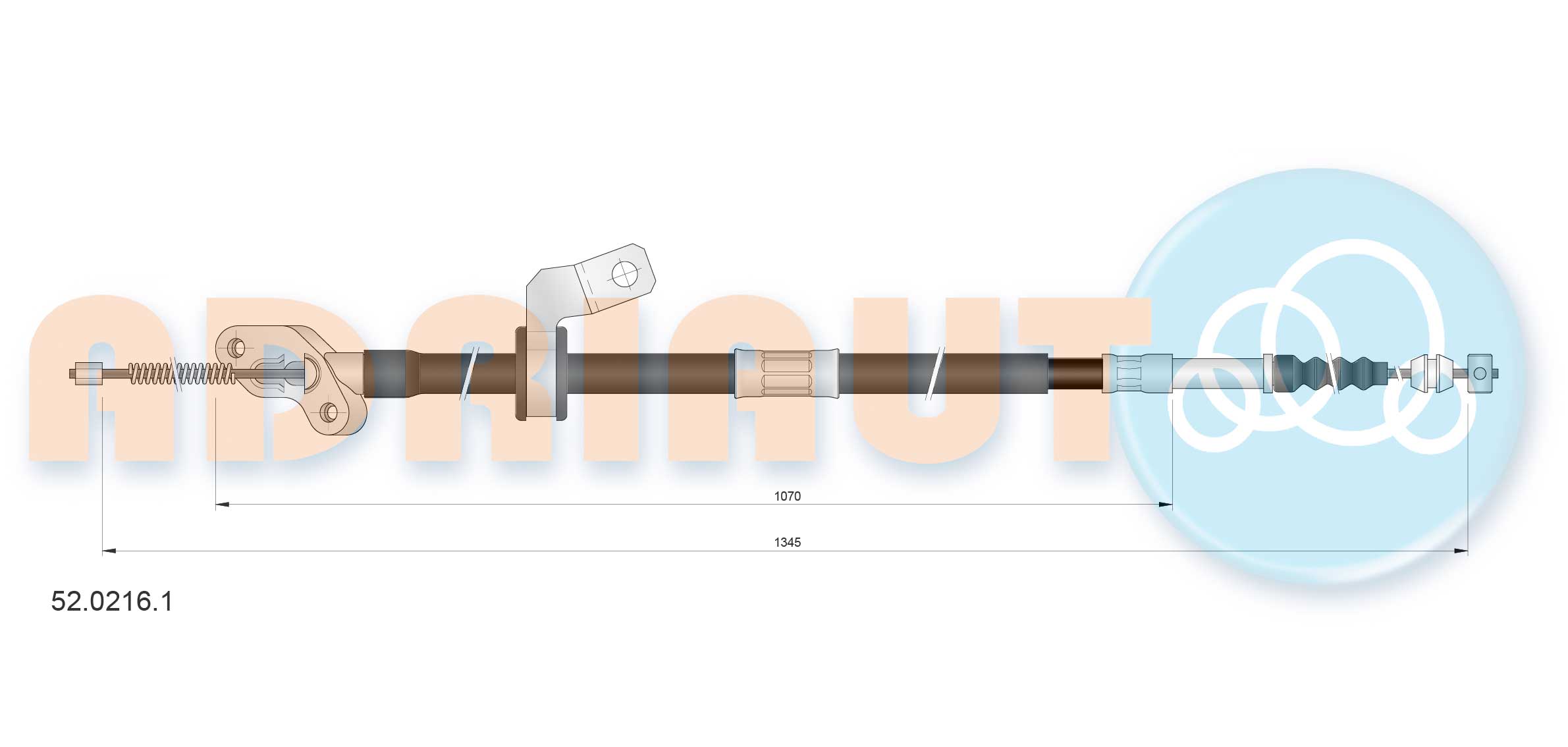 Cable Pull, parking brake (52.0216.1)