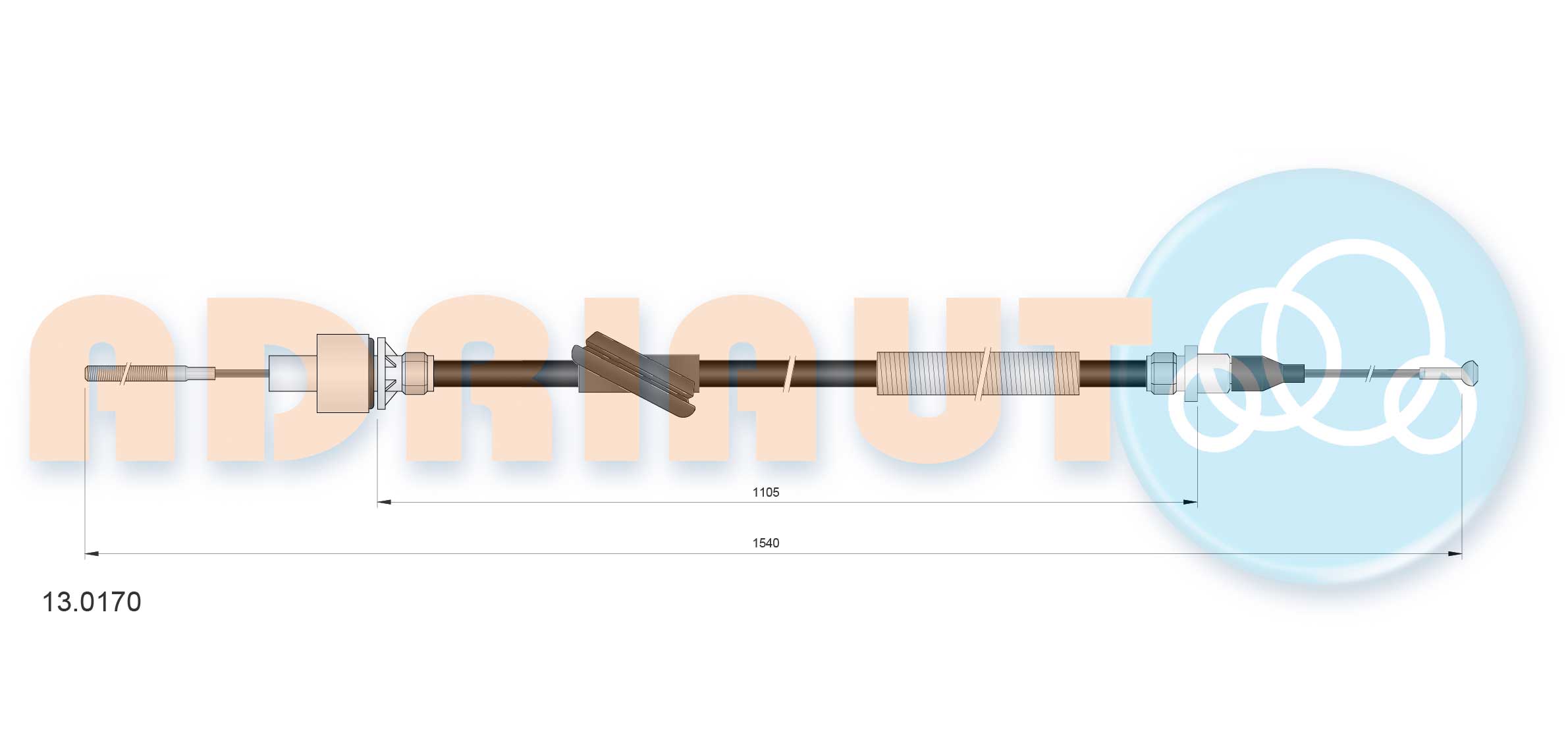 Cable Pull, clutch control (13.0170)