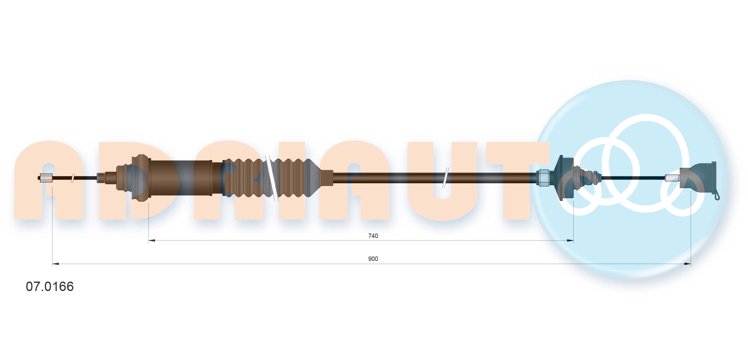 Cable Pull, clutch control (07.0166)