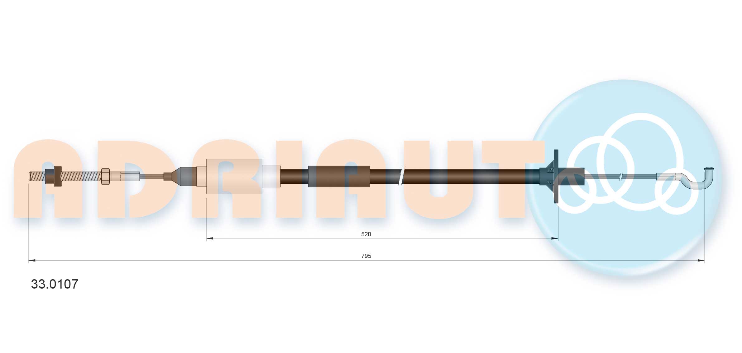 Cable Pull, clutch control (33.0107)