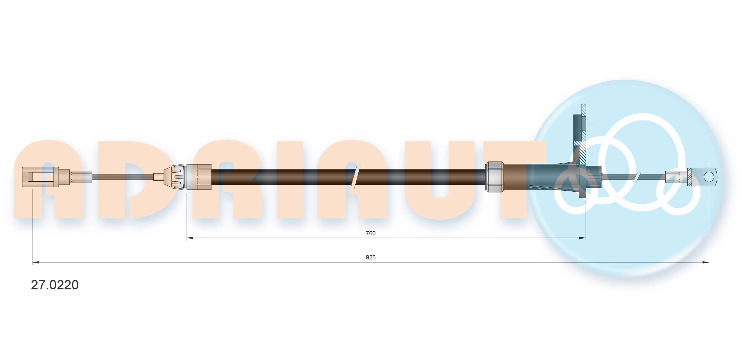 Cable Pull, parking brake (27.0220)
