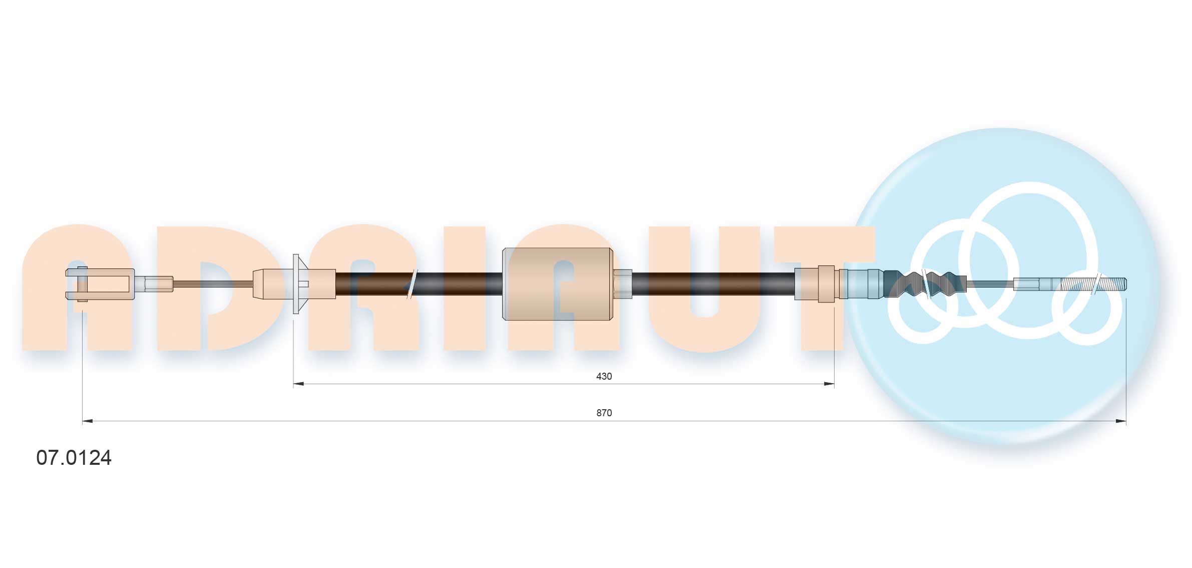 Cable Pull, clutch control (07.0124)