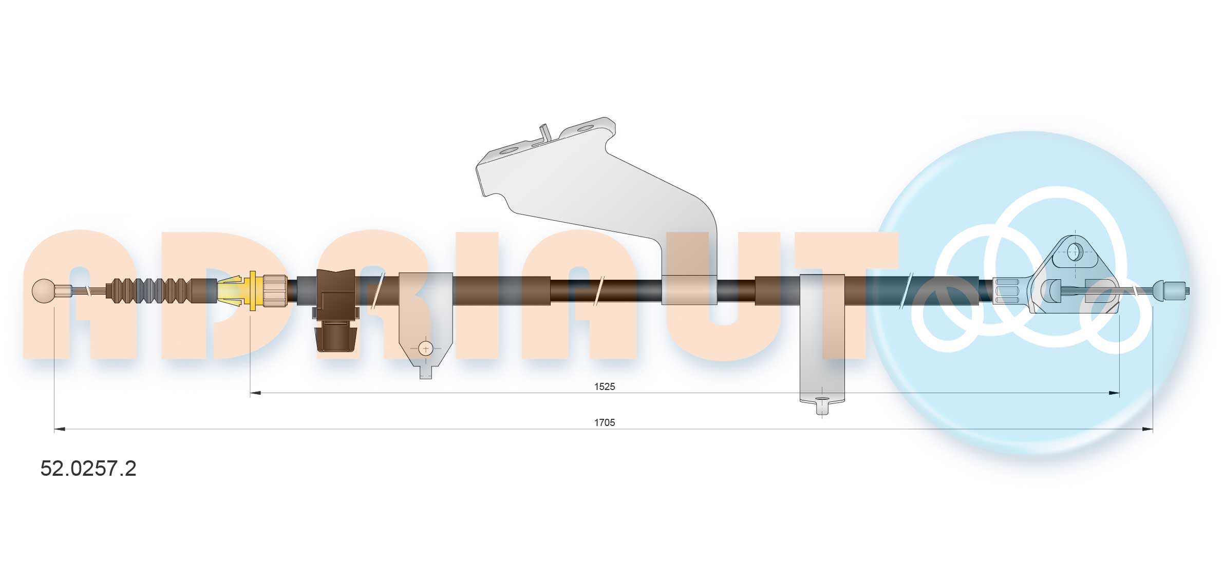 Cable Pull, parking brake (52.0257.2)