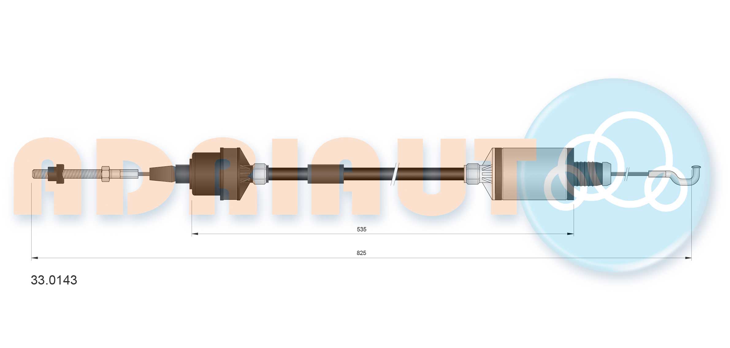 Cable Pull, clutch control (33.0143)
