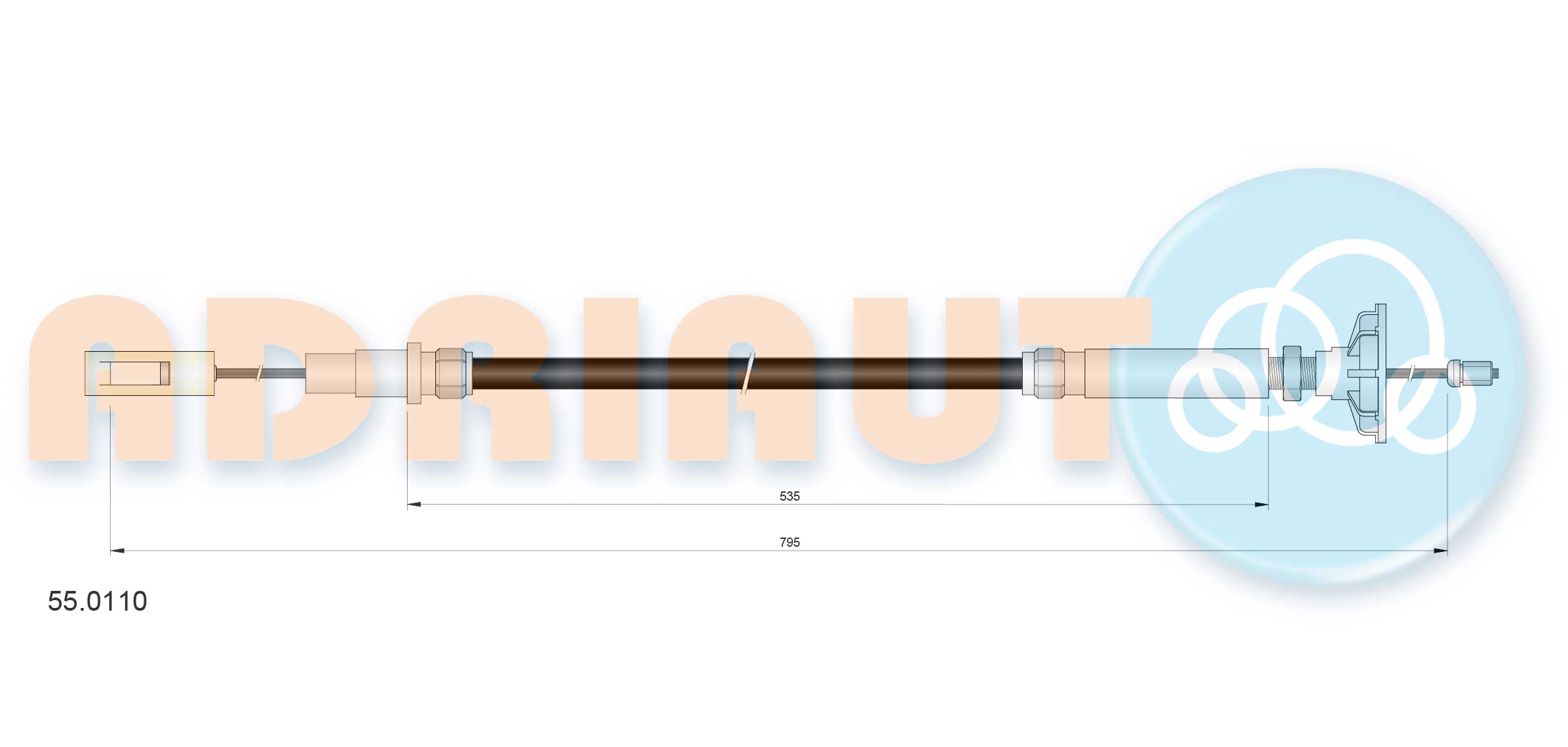 Cable Pull, clutch control (55.0110)