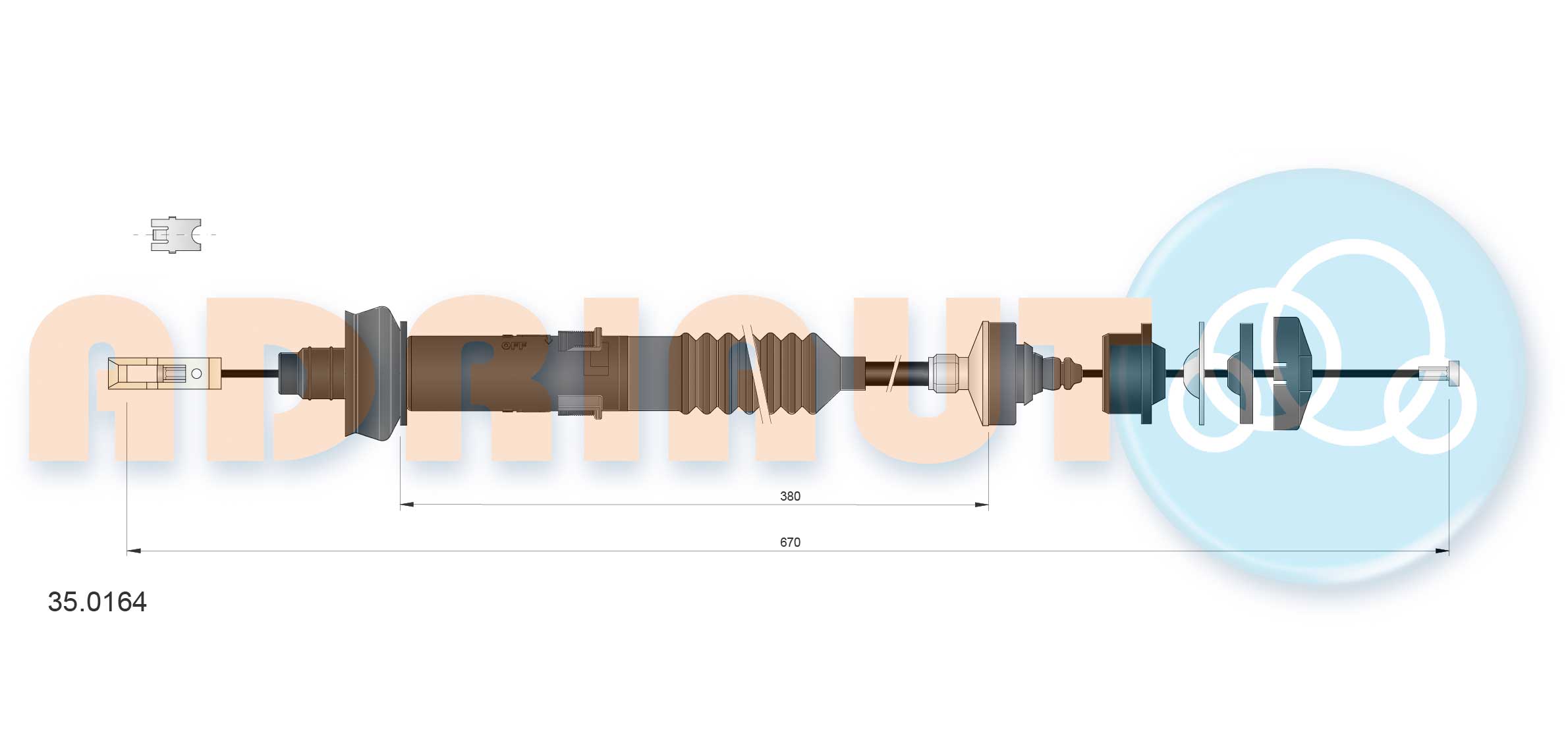 Cable Pull, clutch control (35.0164)