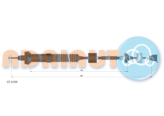 Cable Pull, clutch control (07.0165)