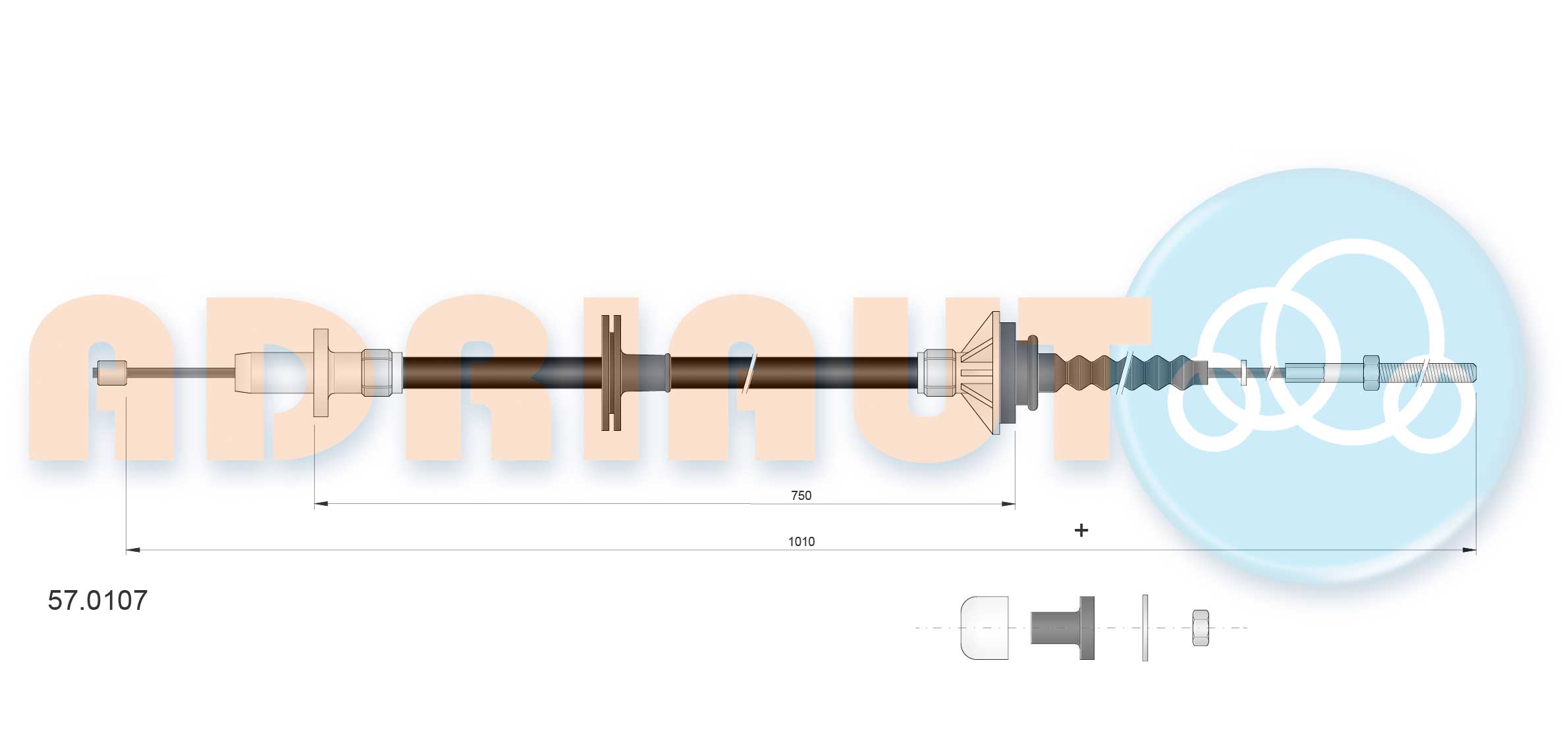 Cable Pull, clutch control (57.0107)