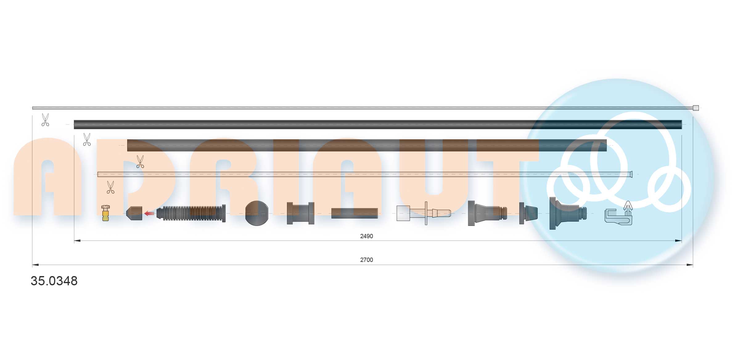Accelerator Cable (35.0348)
