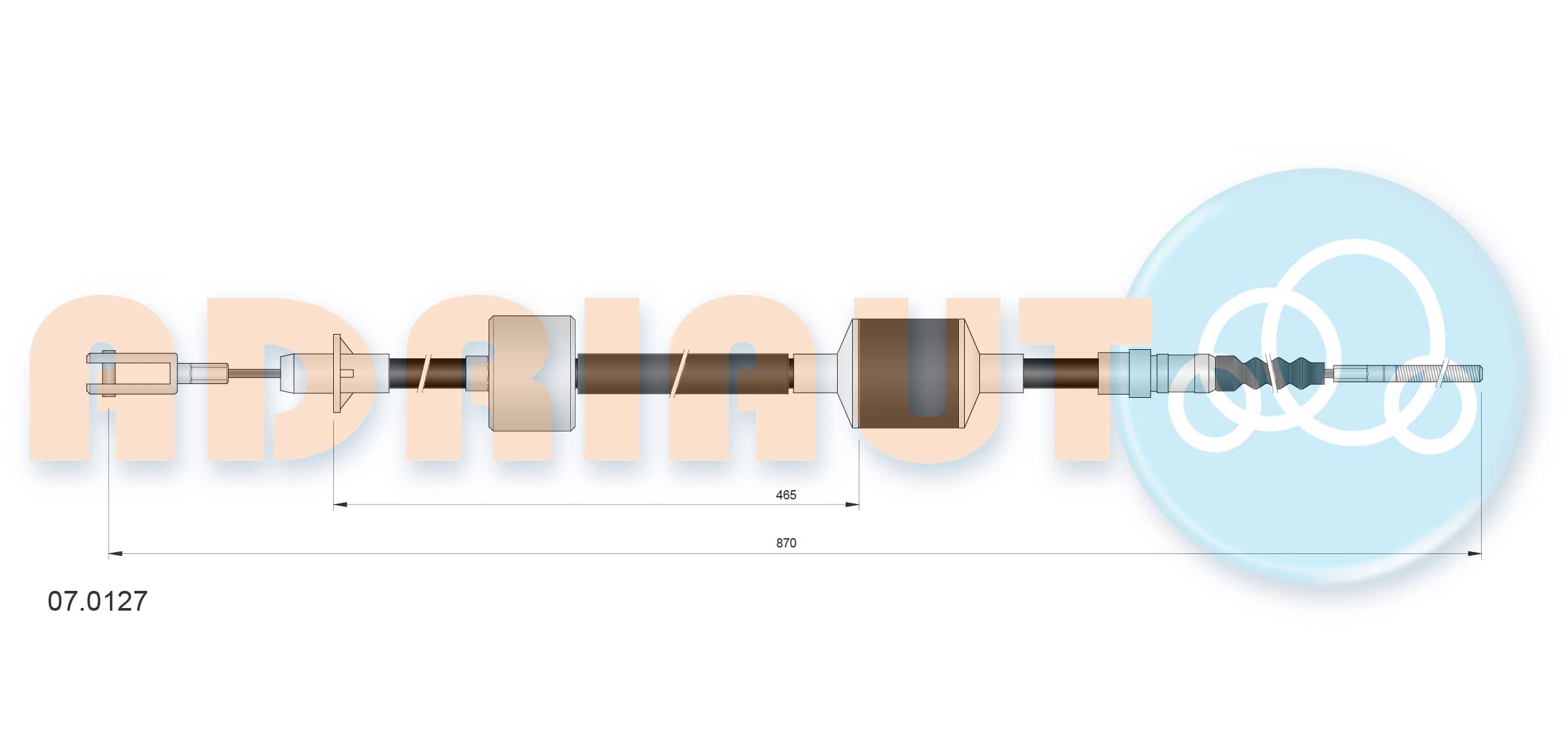 Cable Pull, clutch control (07.0127)
