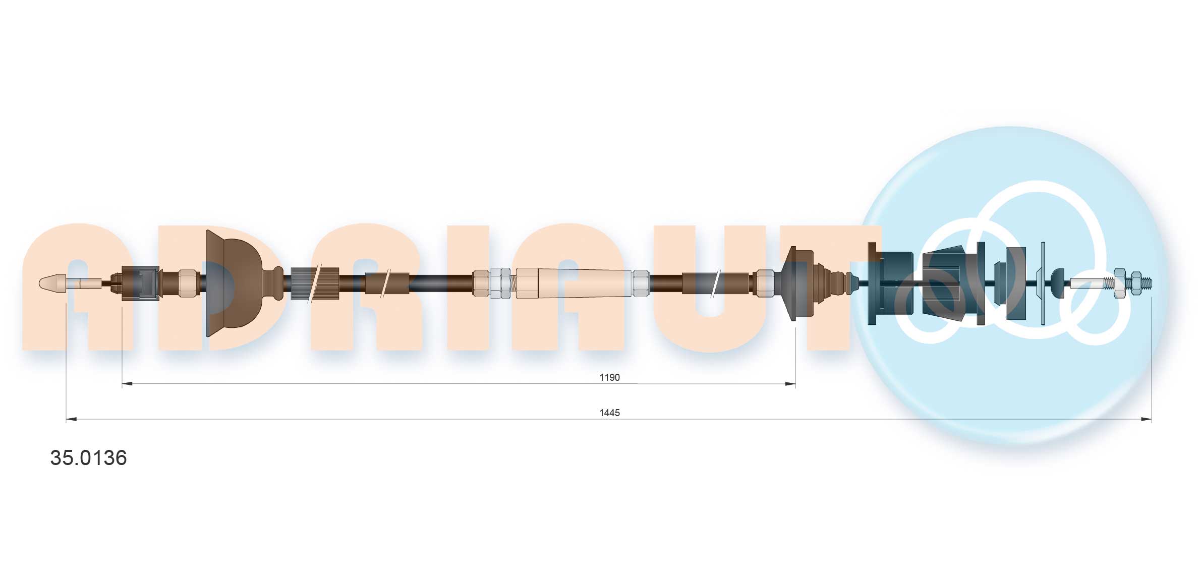 Cable Pull, clutch control (35.0136)