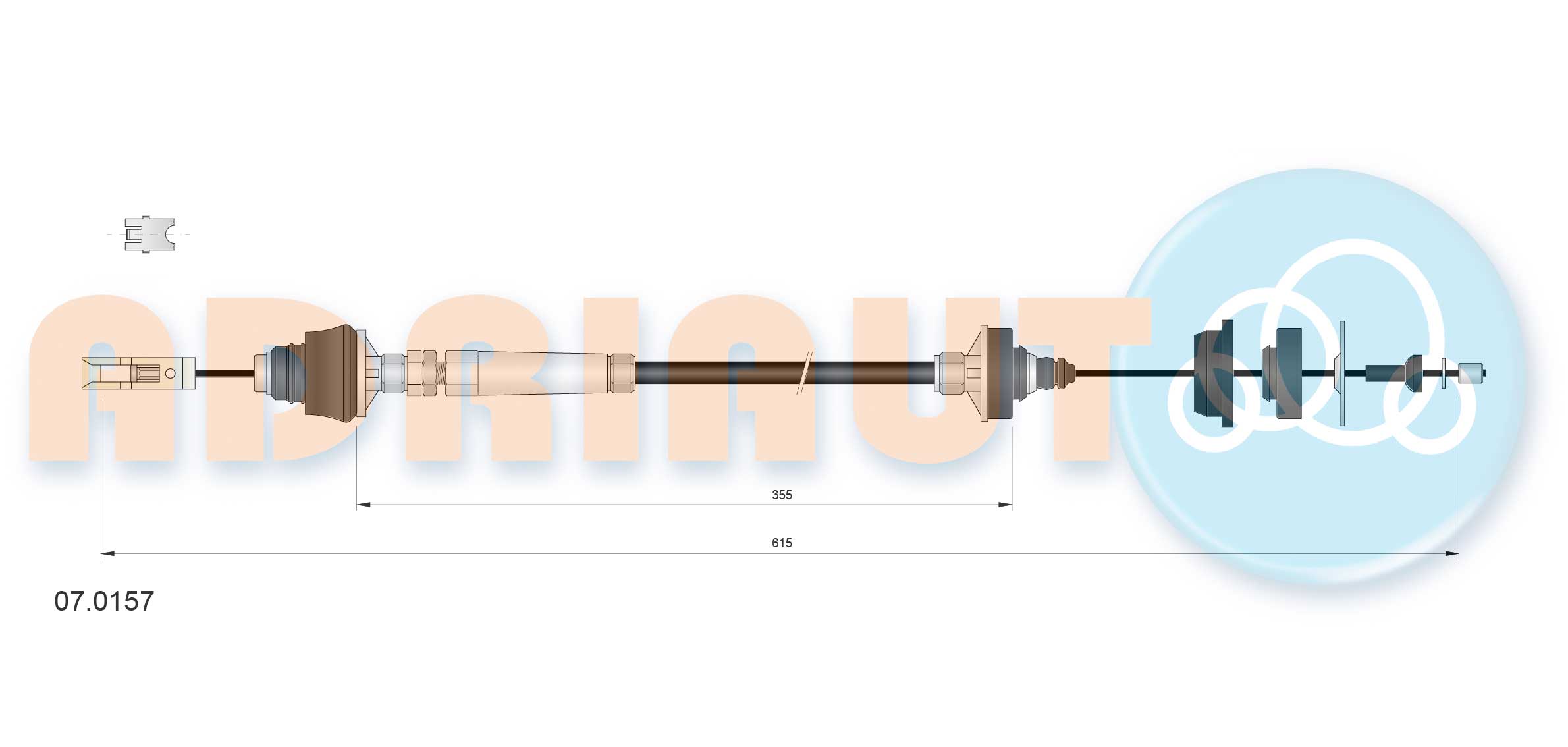 Cable Pull, clutch control (07.0157)