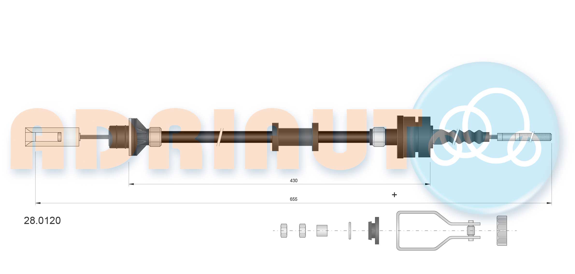 Cable Pull, clutch control (28.0120)
