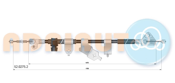 Cable Pull, parking brake (52.0275.2)