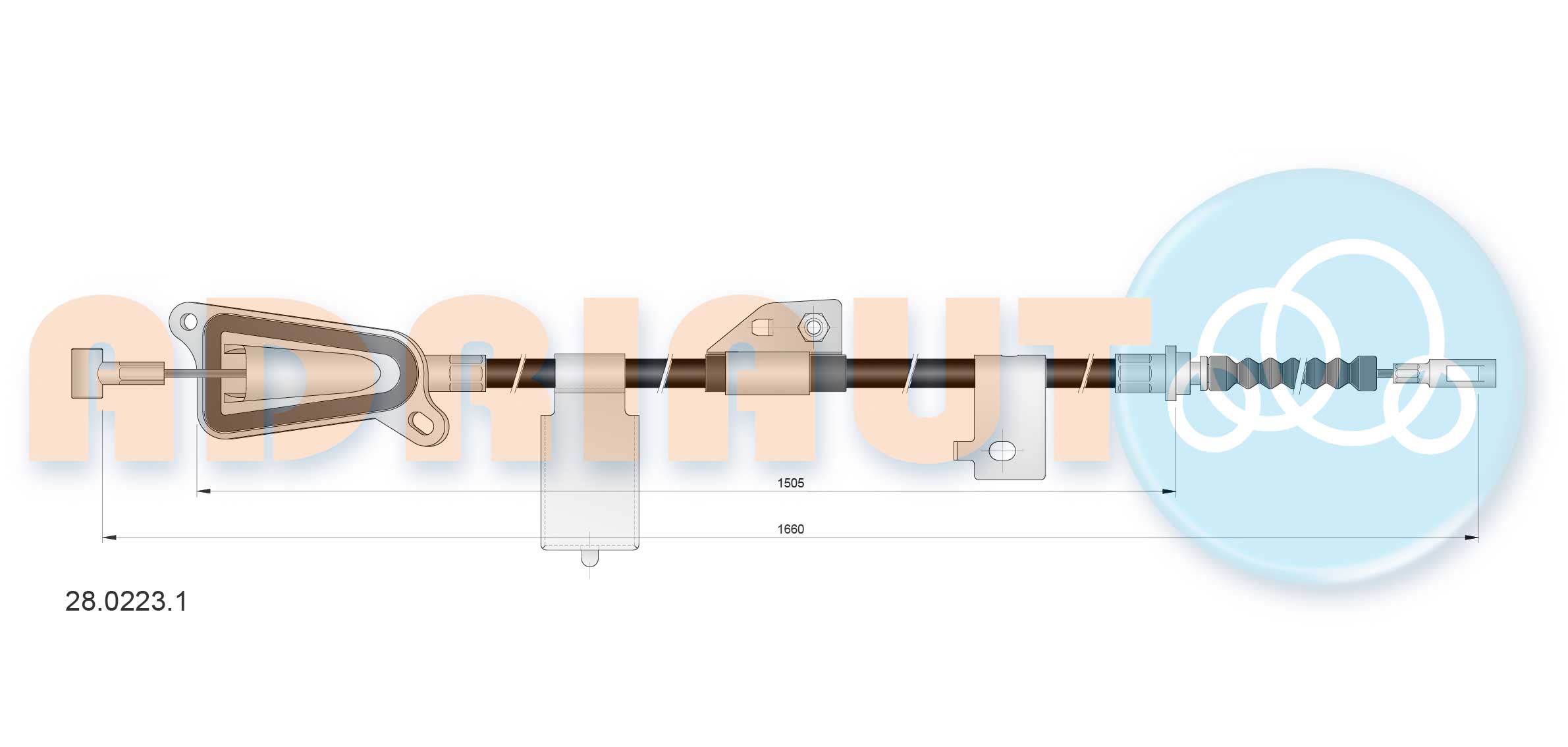 Cable Pull, parking brake (28.0223.1)