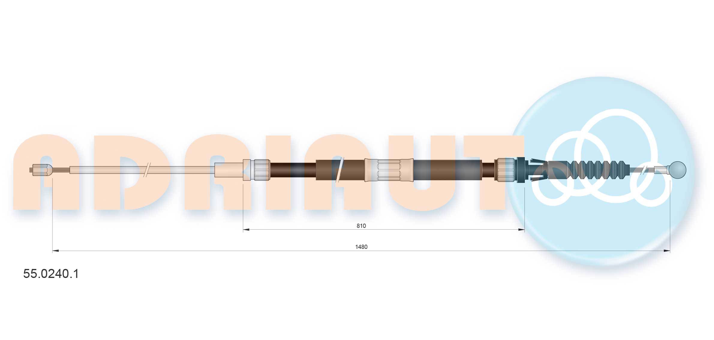 Cable Pull, parking brake (55.0240.1)