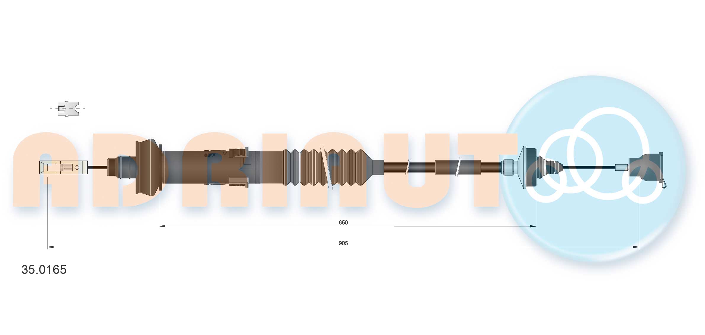 Cable Pull, clutch control (35.0165)