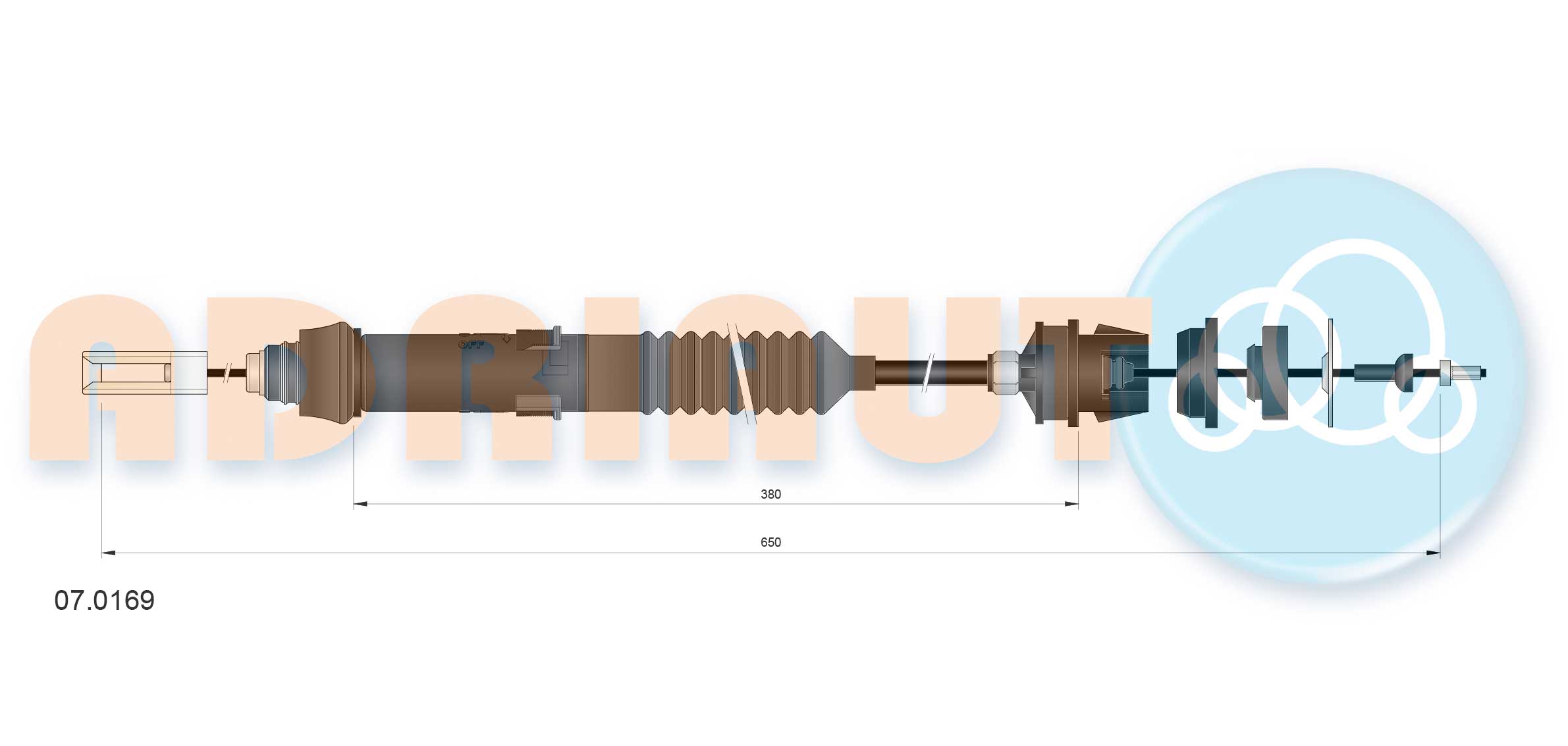 Cable Pull, clutch control (07.0169)