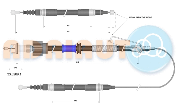 Cable Pull, parking brake (33.0269.1)