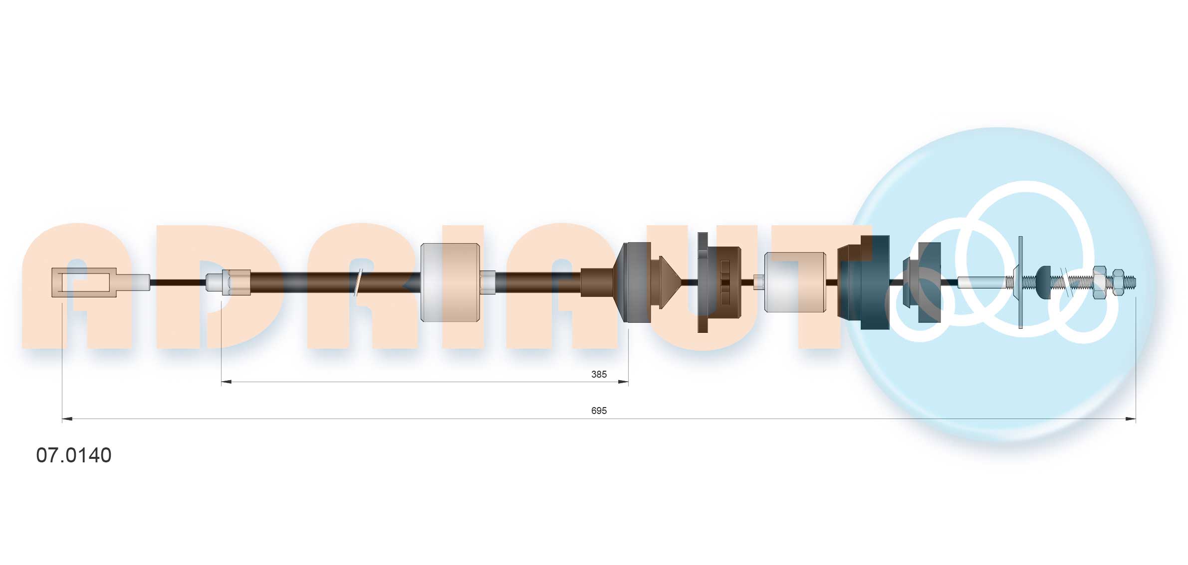 Cable Pull, clutch control (07.0140)