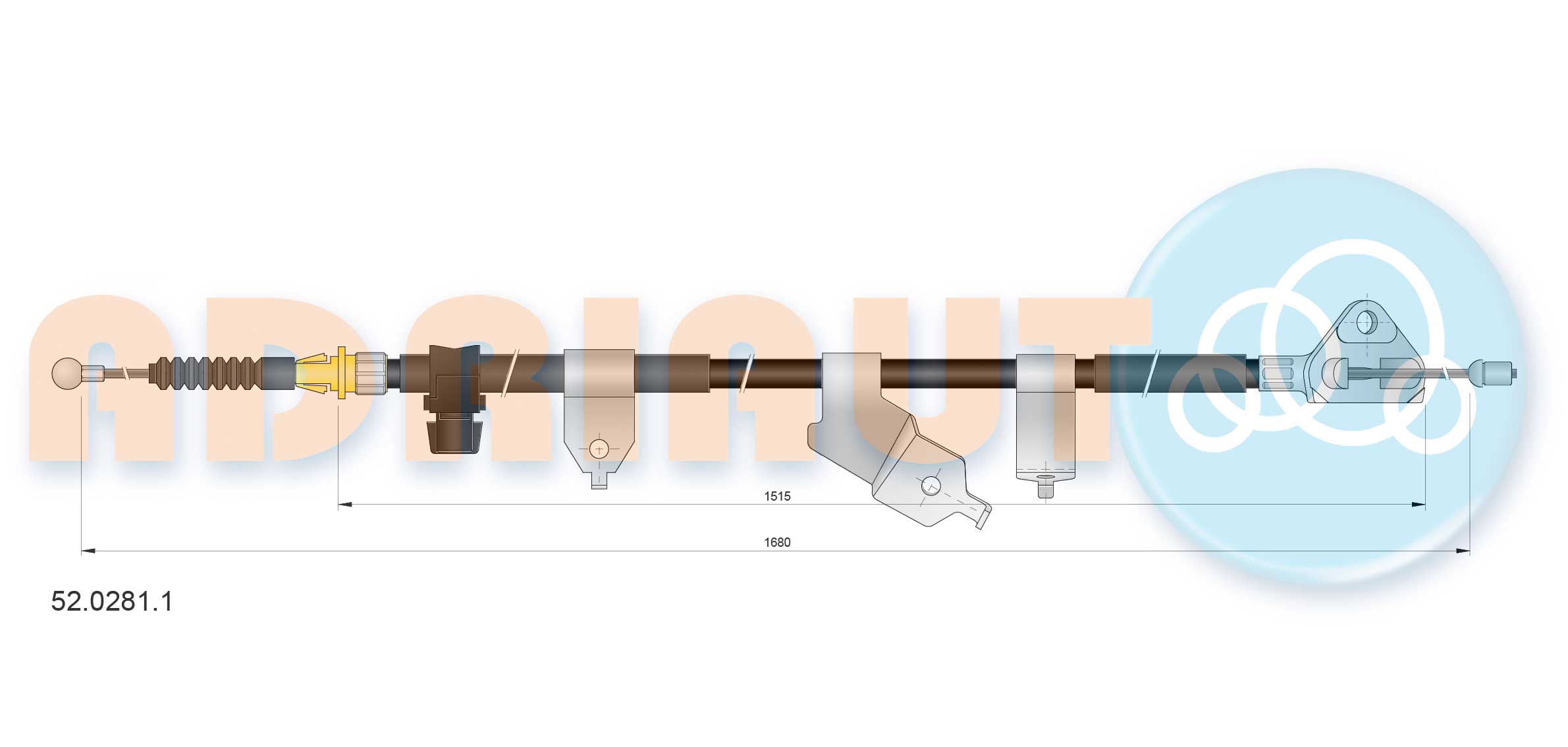 Cable Pull, parking brake (52.0281.1)
