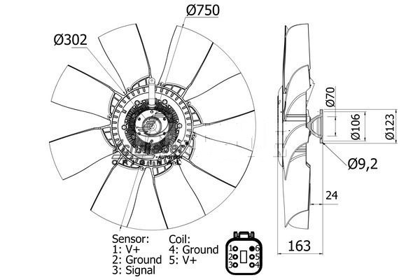 Clutch, radiator fan (SCT25.00092)