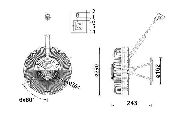 Clutch, radiator fan (BZT25.00075)