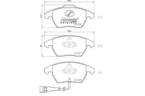 Brake Pad Set, disc brake (SBP023-161)