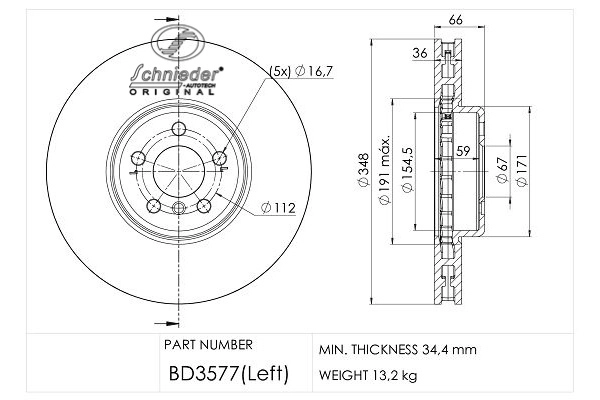 Brake Disc (BMS55.00391)
